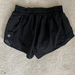 Great condition Size 2 2.5” Black Lululemon Hotty Hot shorts